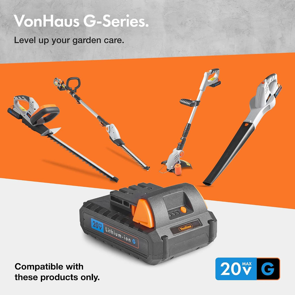 VonHaus Leaf Blower Cordless 20V – w/Battery & Charger, G-Series