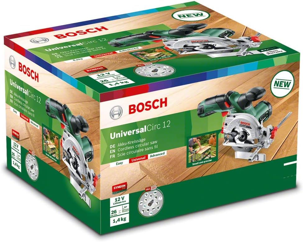 Bosch Cordless Circular Saw UniversalCirc 12 (Without Battery, 12 Volt System, in Carton Packaging)