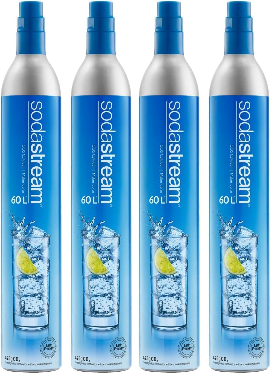 SodaStream 2 x Blue Screw-in Spare CO2 Cylinder Value Pack Refill for Genesis, Jet, and Spirit Sparkling Water Maker