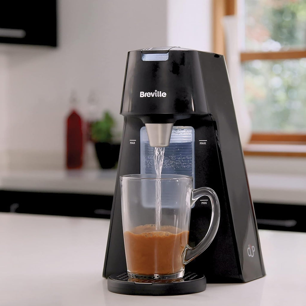 Breville HotCup Hot Water Dispenser | 1.7 Litres with 3 KW Fast Boil | Pre-set cup fill, with manual “STOP” button | Energy-efficient use | Gloss Black [VKT124]