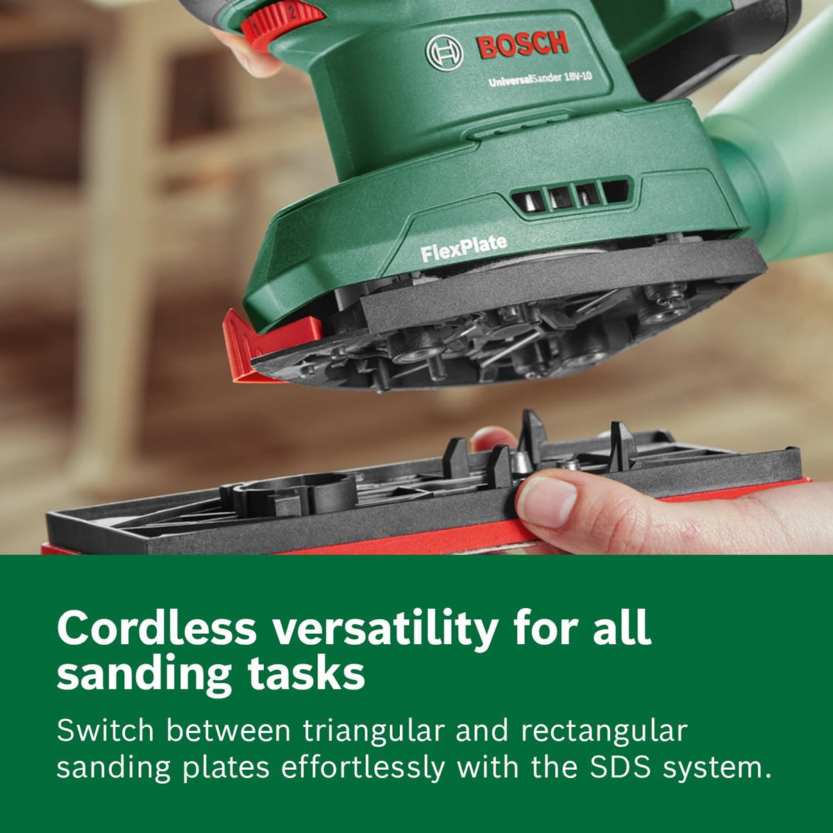 Bosch Cordless Sander UniversalSander 18V-10 (Without Battery; 18 Volt System; for DIY Woodworking; 32x Sanding Papers; in Carton Packaging) – Amazon Edition