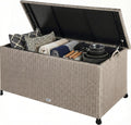 CASARIA® Rattan Garden Storage Box, Wheels & Carry Handle, Waterproof