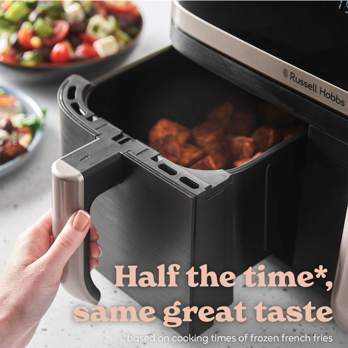 Russell Hobbs Dual Air Fryer, 9L Rapid Airfryer XXL, Dual Basket and Zone