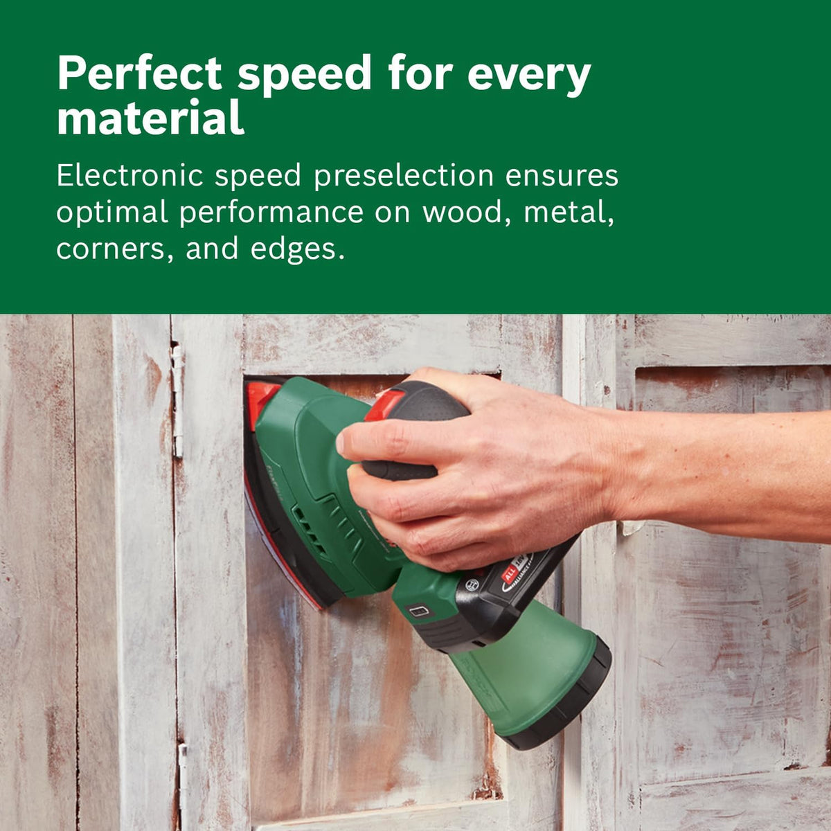 Bosch Cordless Sander UniversalSander 18V-10 (Without Battery; 18 Volt System; for DIY Woodworking; 32x Sanding Papers; in Carton Packaging) – Amazon Edition