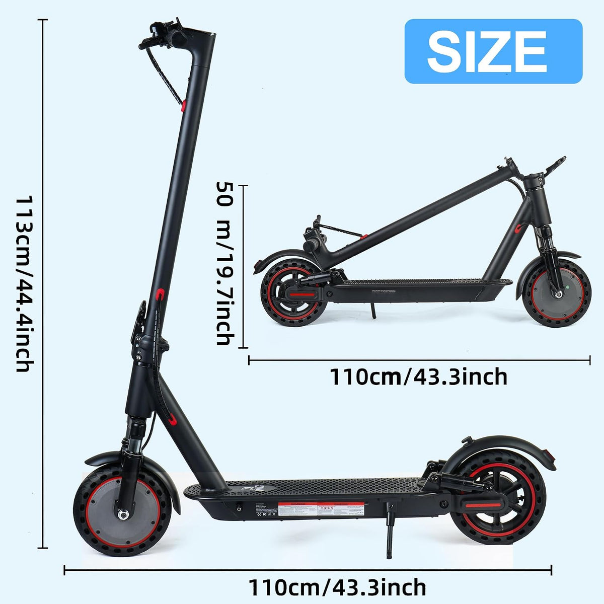 Adult Folding Electric Scooter,10.4Ah Battery, Front and Rear Cushioning,25-35km Range
