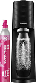 SodaStream TERRA Sparkling Water Maker, Soda Stream Machine Starter Kit with 1 CO2 Quick Connect 60L Gas Cylinder and 1 Reusable BPA Free Bottle, Make Pepsi at Home, Black