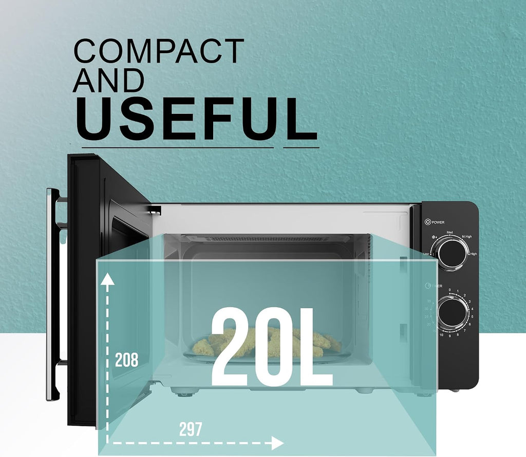 Belaco 800W Microwave Compact Size Microwave Oven with Manual Control