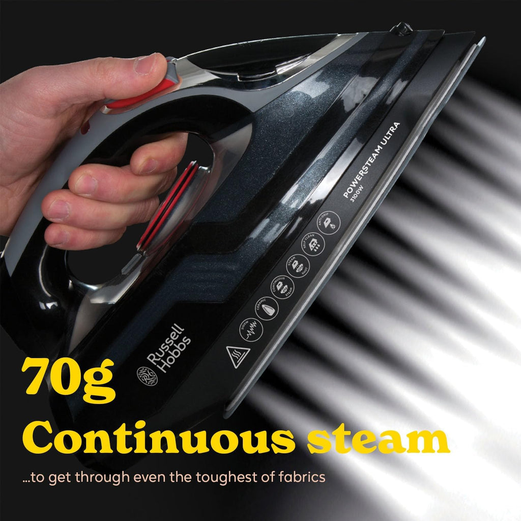 Russell Hobbs Steam Iron, 3100W, 210 g and min Extra Steam Boost, 350ml