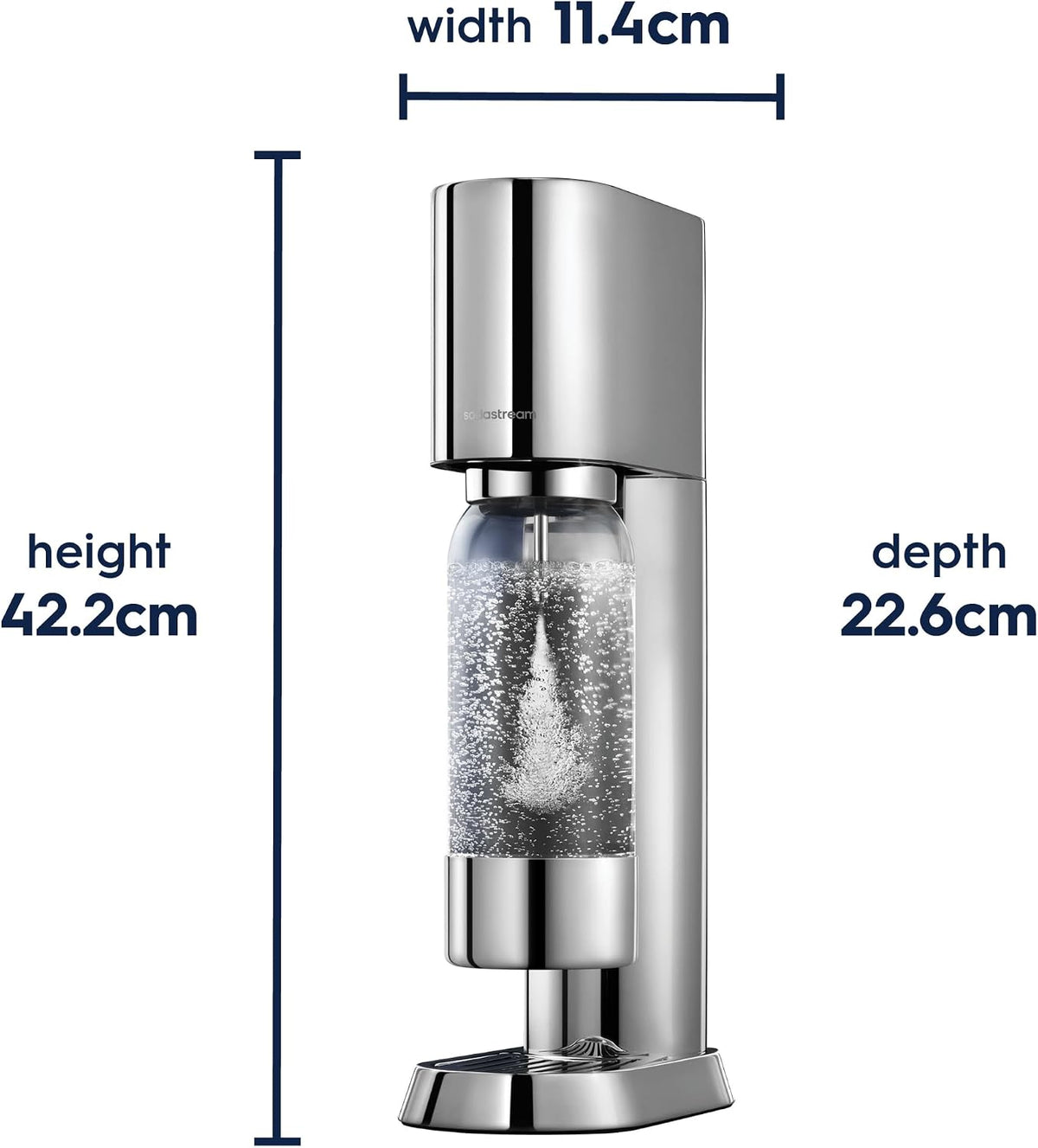 SodaStream ENSO Sparkling Water Maker, Premium Metallic Finish Soda Maker, Quick Connect CO2 System, 1 60L Gas Cylinder and 1 Dishwasher Safe BPA Free Bottle, Fizzy Water at Home, Silver
