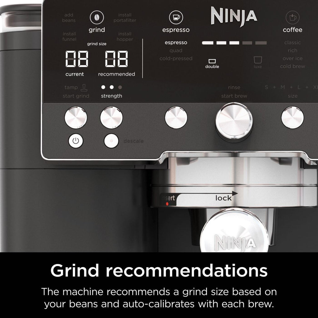 Ninja Luxe Premier 3-in-1 Coffee Machine, Cappuccino, Black ES601UKBK