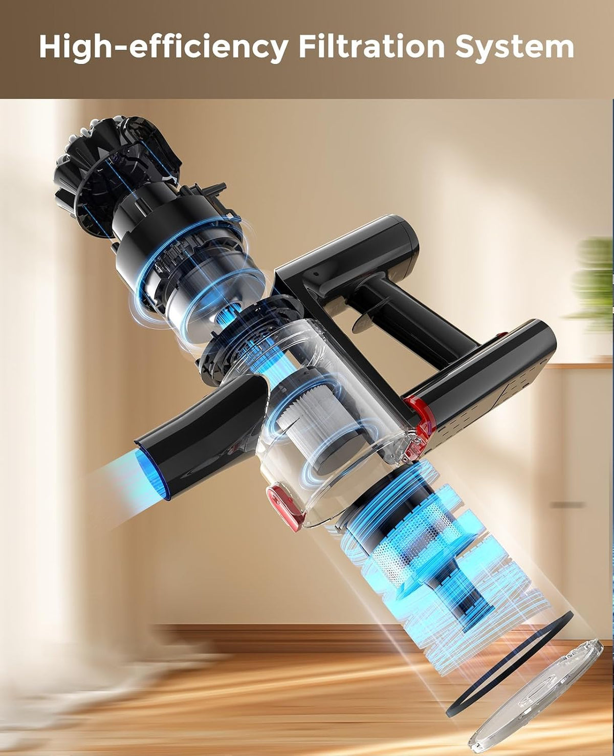 VACTechPro Cordless Vacuum Cleaner, 35KPa/45Mins Lightweight Stick Vacuum