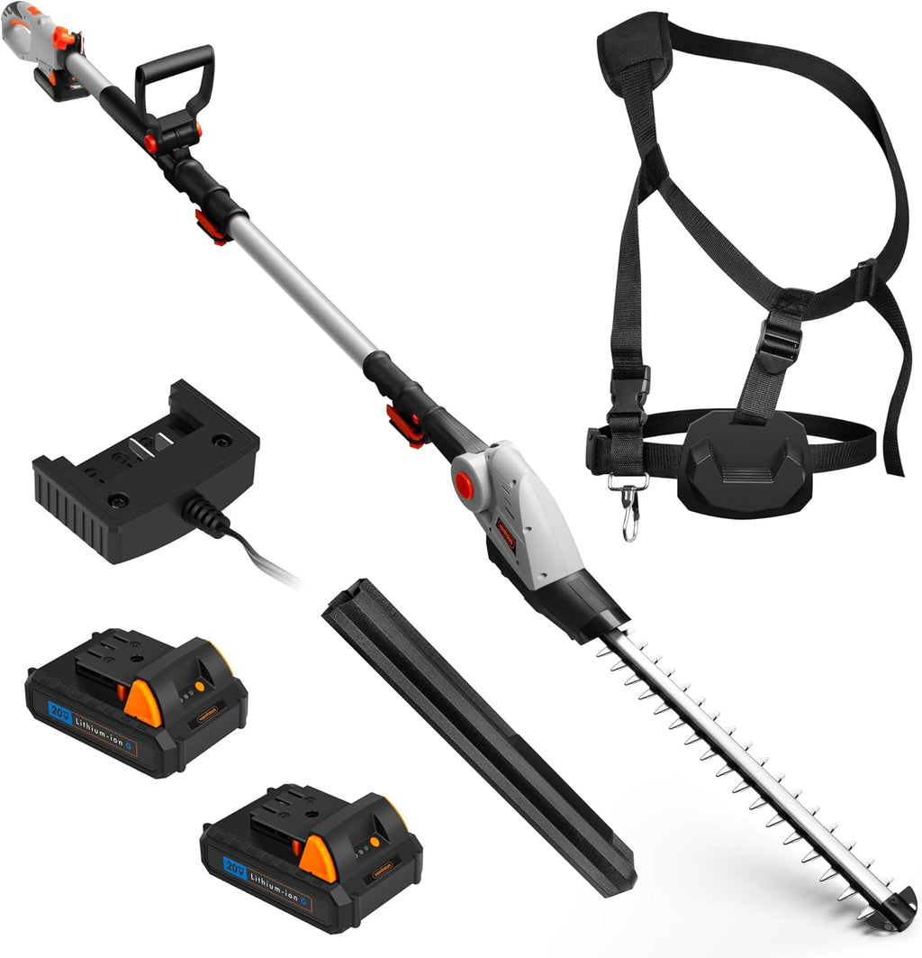 VonHaus Pole Hedge Trimmer Cordless 20V – x2 Batteries & Charger, G-Series