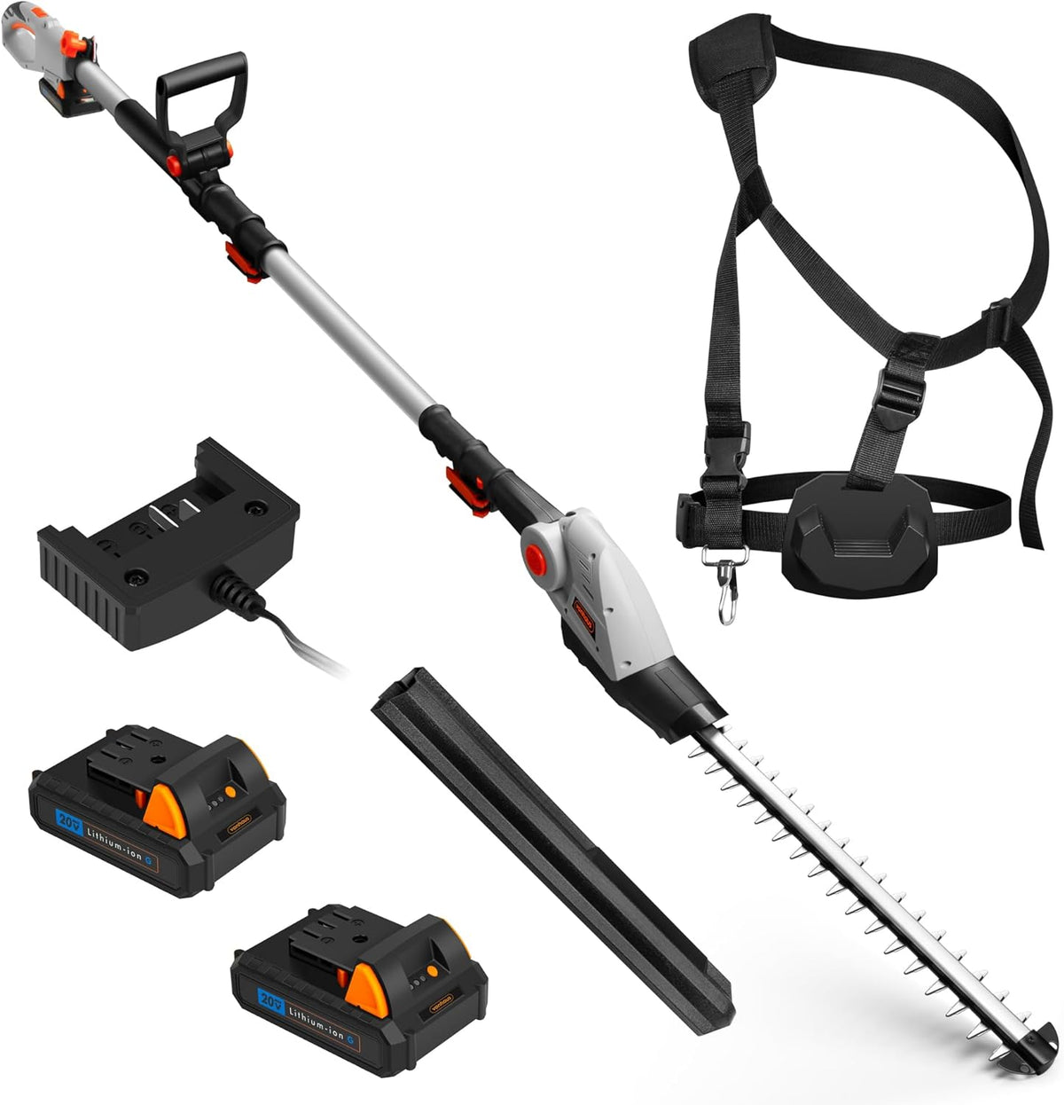 VonHaus Pole Hedge Trimmer Cordless 20V – x2 Batteries & Charger, G-Series