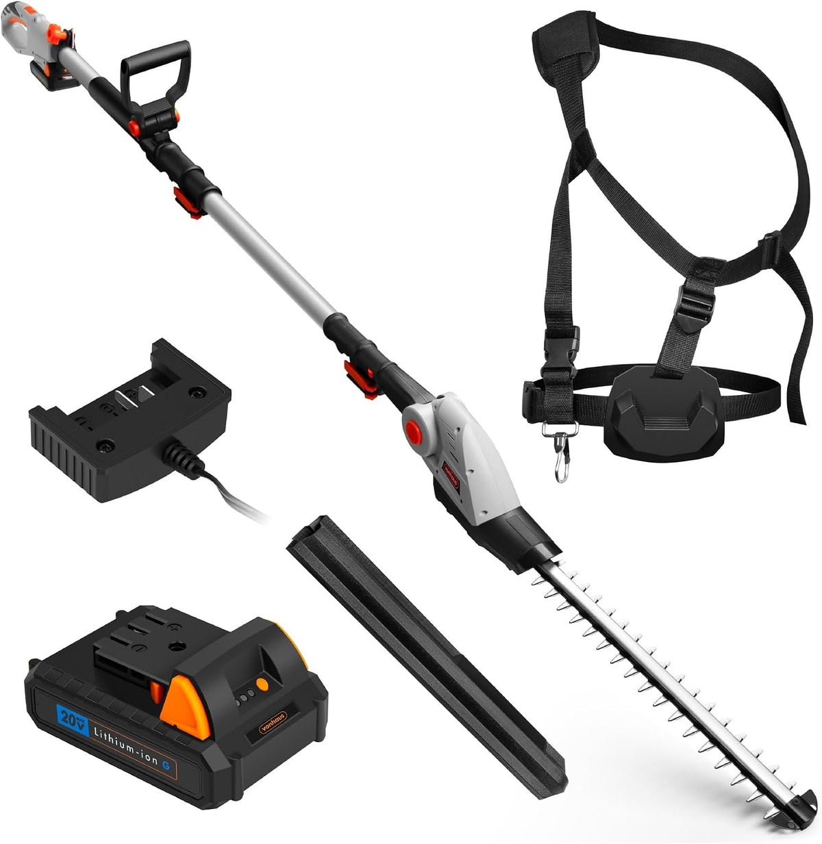 VonHaus Pole Hedge Trimmer Cordless 20V – w/Battery & Charger, G-Series