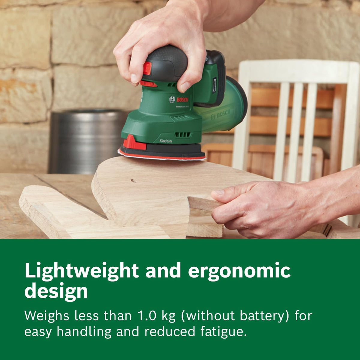 Bosch Cordless Sander UniversalSander 18V-10 (Without Battery; 18 Volt System; for DIY Woodworking; 32x Sanding Papers; in Carton Packaging) – Amazon Edition