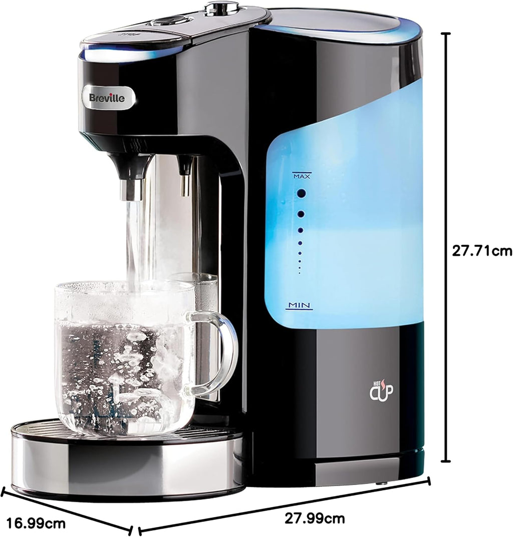 Breville HotCup Hot Water Dispenser | 2.0L with 3kW Fast Boil & Variable Dispense | Energy-efficient use | Gloss Black [VKJ318]