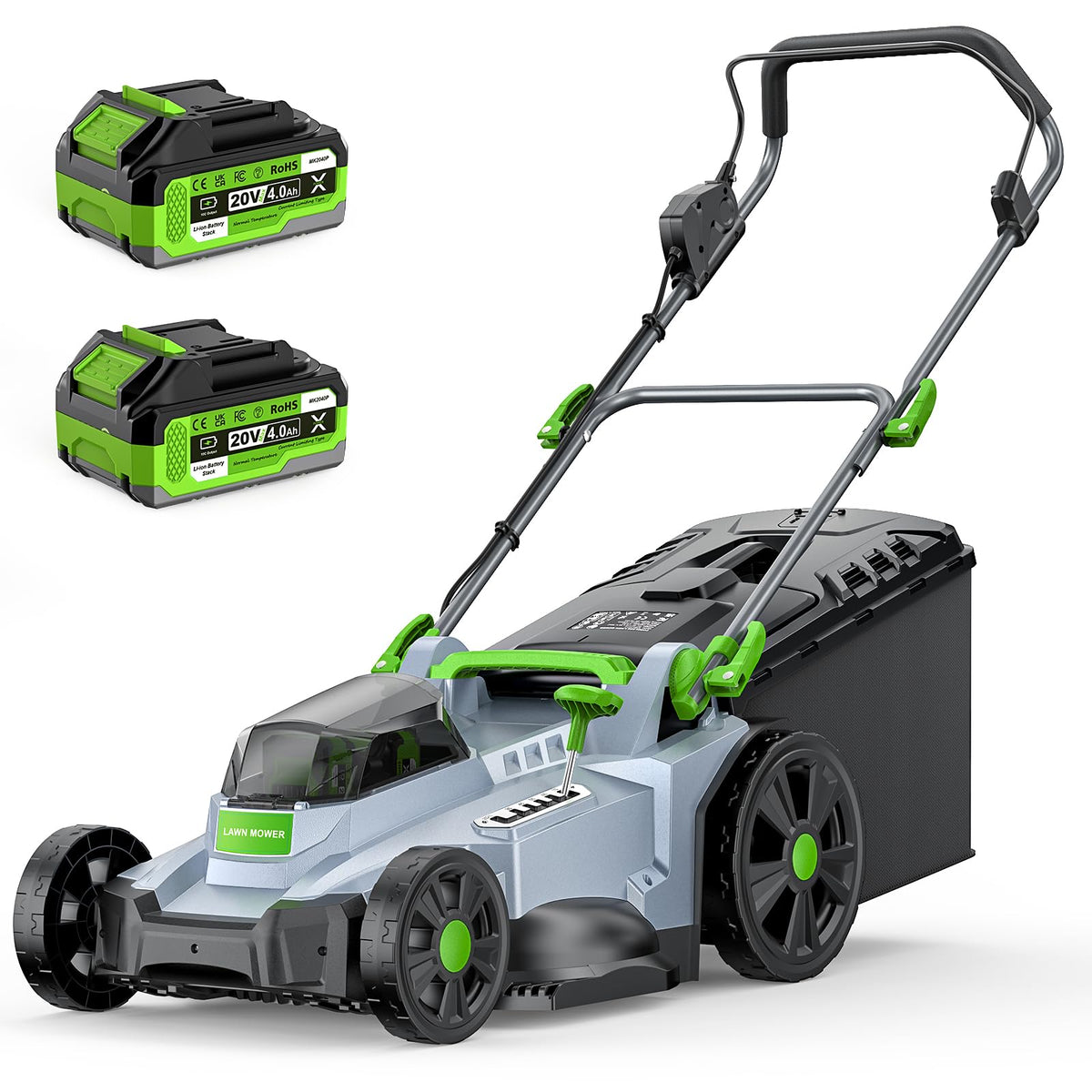 ETOOLAB 40V Cordless Lawnmower, 34cm Cut, Brushless, For Medium Gardens