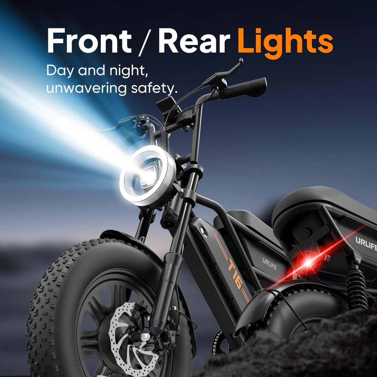 URLIFE Electric Bike for Adults, 16" x 3.0 Fat Tires Ebike, Range 100KM, 48V 13Ah Removable Battery and 250W Brushless Motor Electric Bicycle, Dual Suspension, Color LCD Display E Bike for Teens
