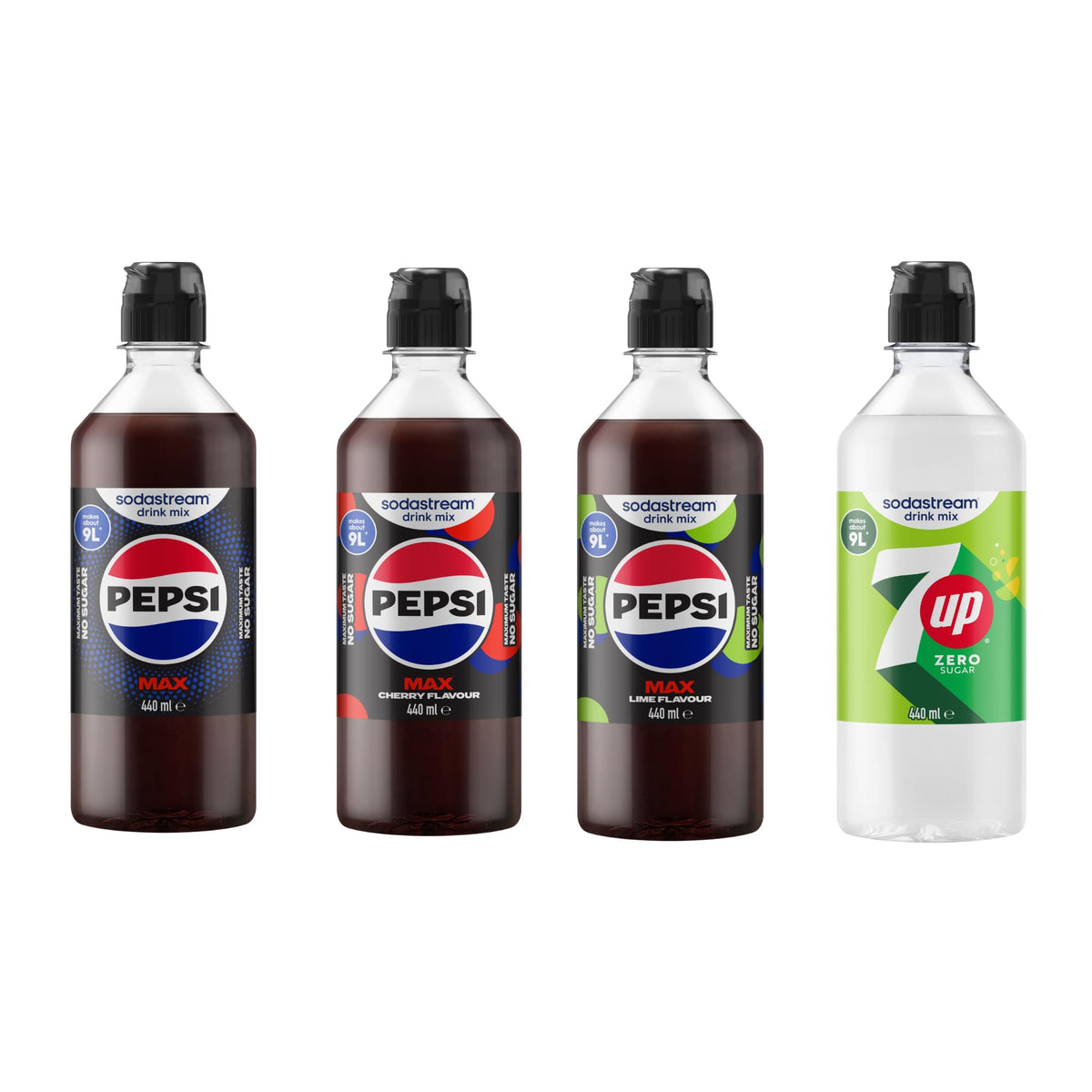 SodaStream Pepsi MAX Drink Mix, 6 Pack Sugar Free Cola Syrup for Sparkling Water Makers, Zero Calorie, Max Taste No Sugar, Soda Stream Flavours, Makes 54L, 6 x 440ml