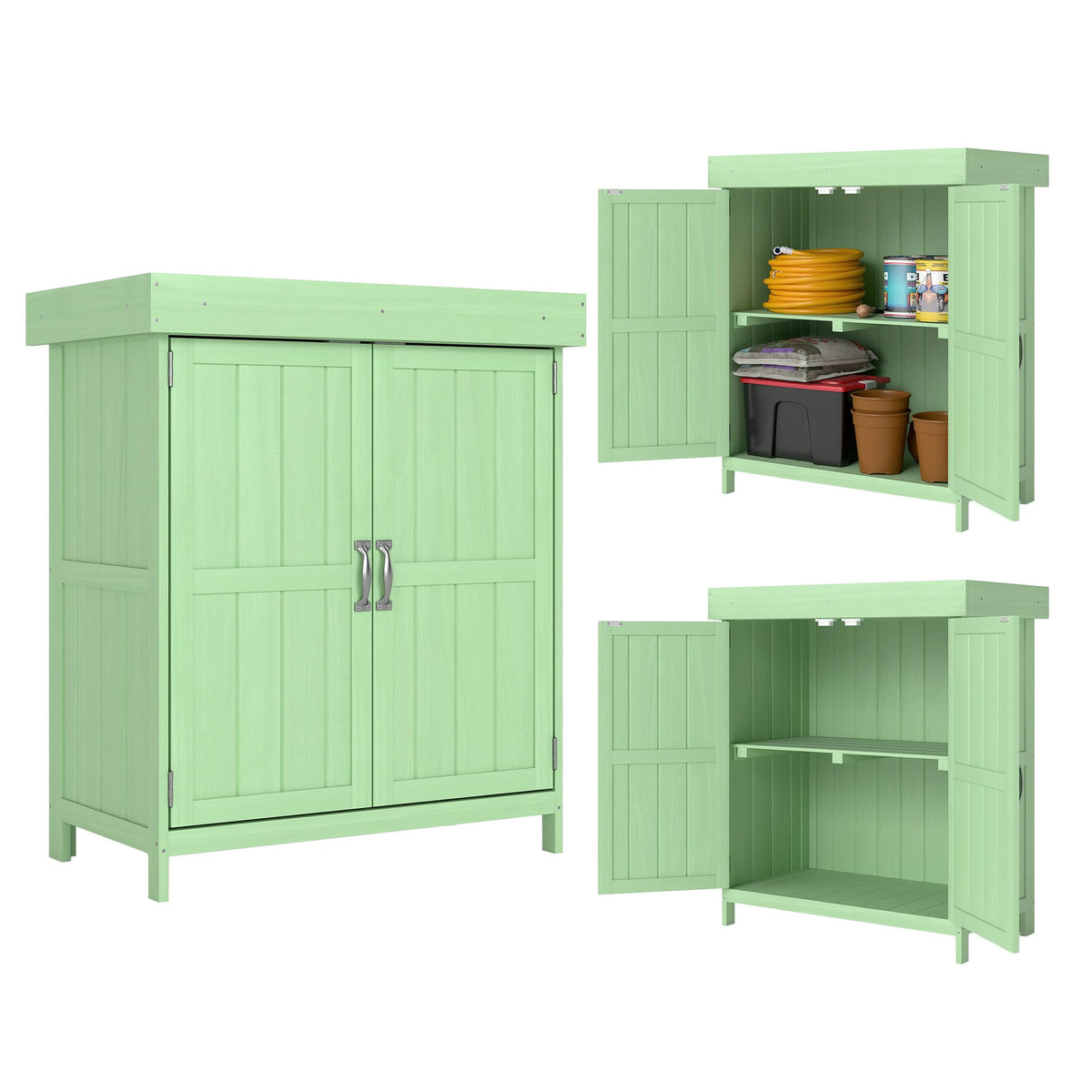 Outsunny Small Shed, Openable Roof 74 x 43 x 88 cm Natural Wood Finish