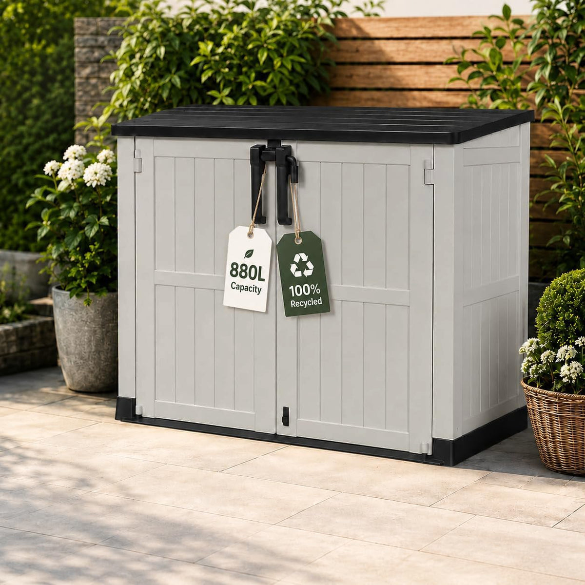 Olsen & Smith 775L Waterproof Lockable Outdoor Garden Storage Shed & Box