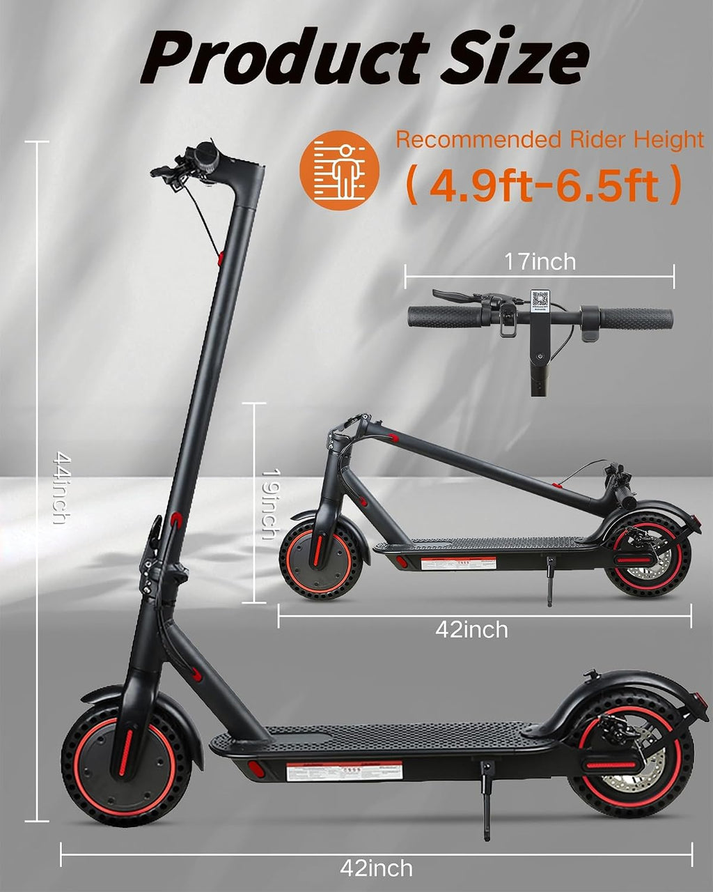 QnQ Electric Scooter, Electric Scooters Adult, 8.5”Solid Tires, 20-25km Range & Max 25km/h, 3 Speed Mode, Foldable Electric Scooters with APP, Double Braking System for Adults and Teens