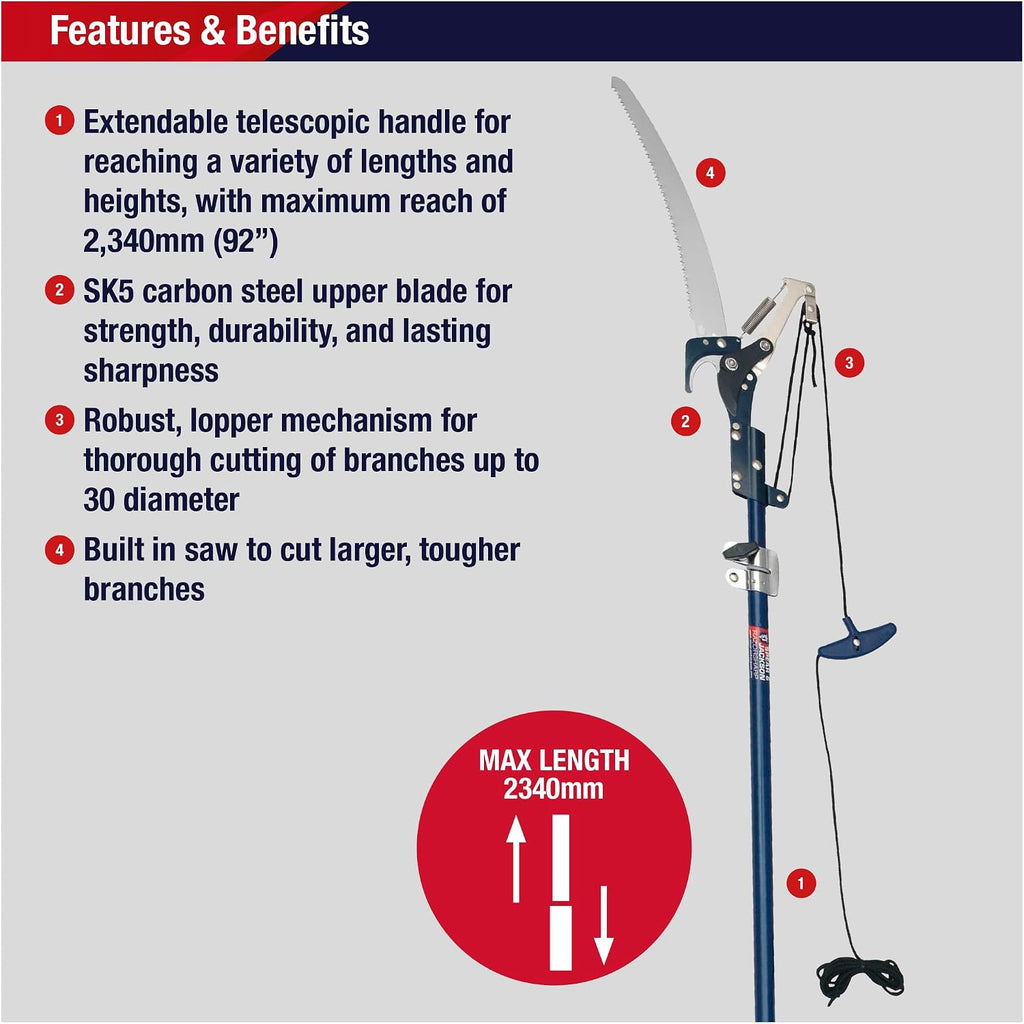 Spear & Jackson 4930FZ Razorsharp Telescopic Tree Pruner
