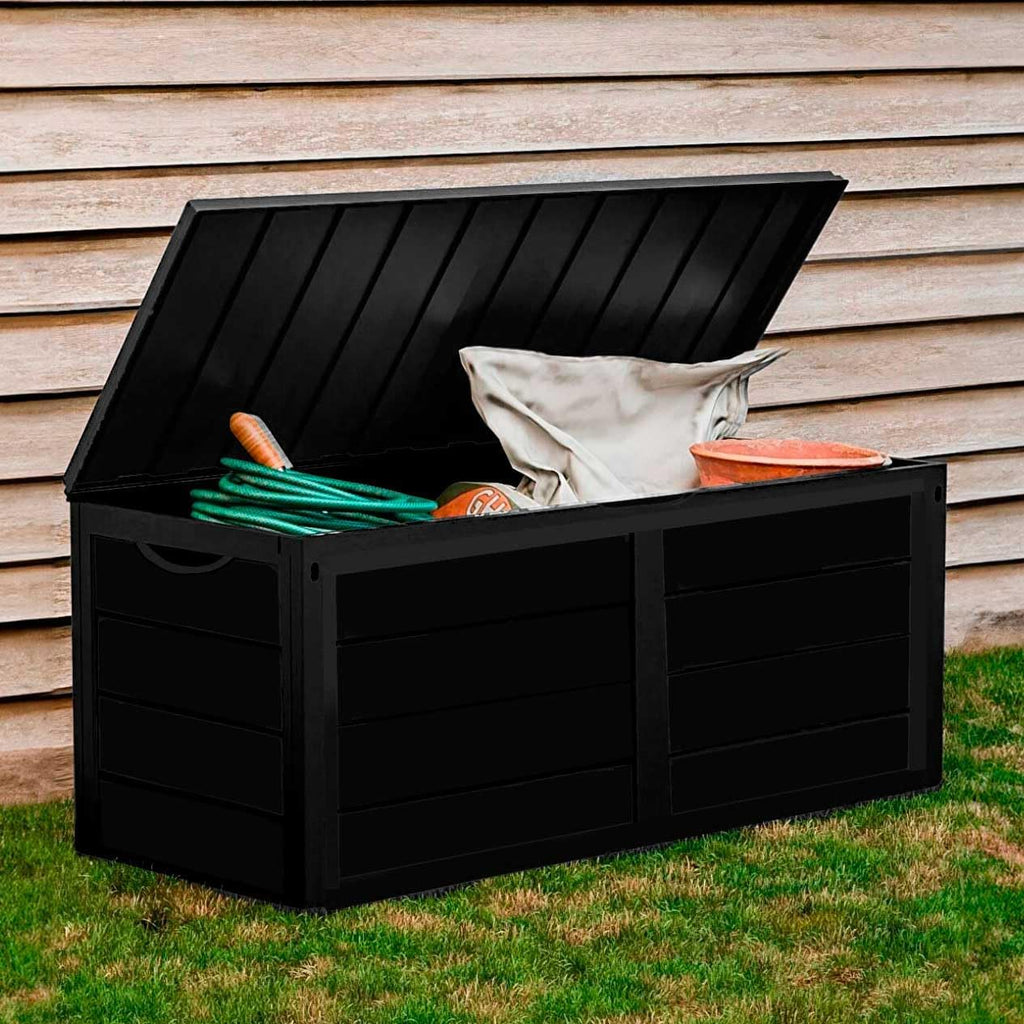 Neo 320 Litre Plastic Waterproof Outdoor Garden Plastic Storage Box Furniture (Black)