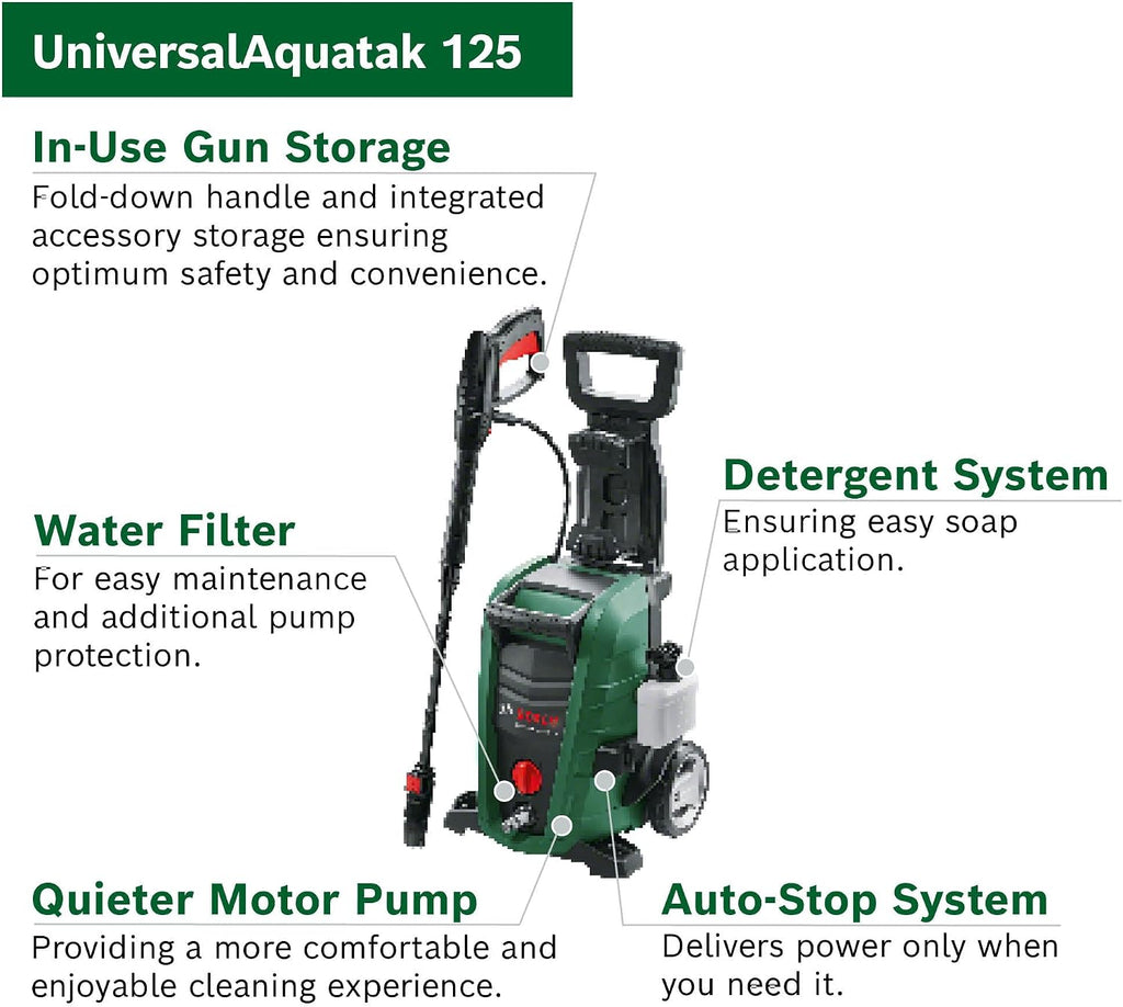 Bosch High Pressure Washer UniversalAquatak 125 (1500 W, pressure: 125 bar, max. flow rate: 360 l/h)
