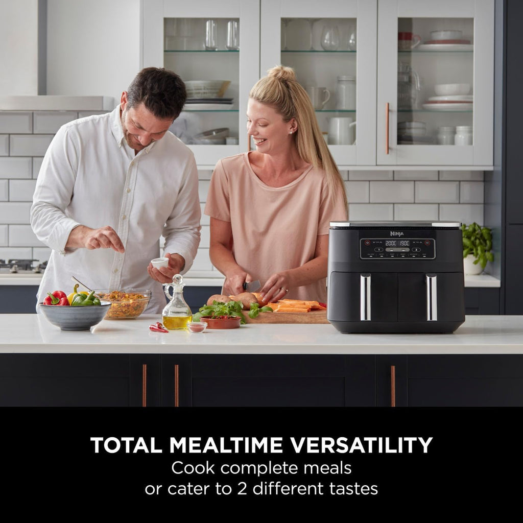 Ninja Foodi 6-in-1 Dual Zone 7.6L Air Fryer, 2 Drawers, Black AF300UK