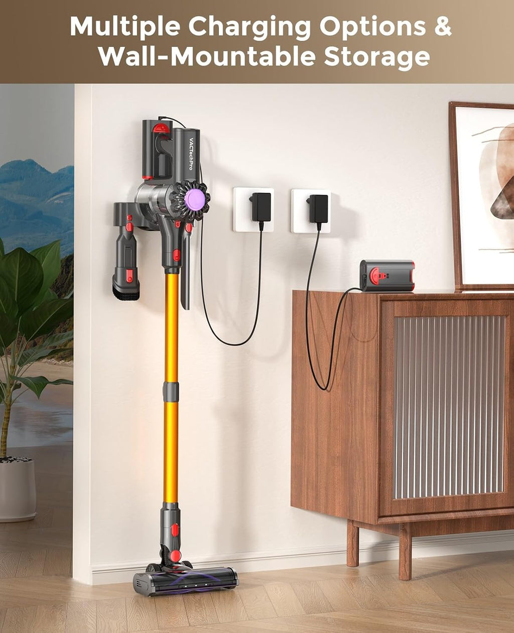VACTechPro Cordless Vacuum Cleaner, 35KPa/45Mins Lightweight Stick Vacuum