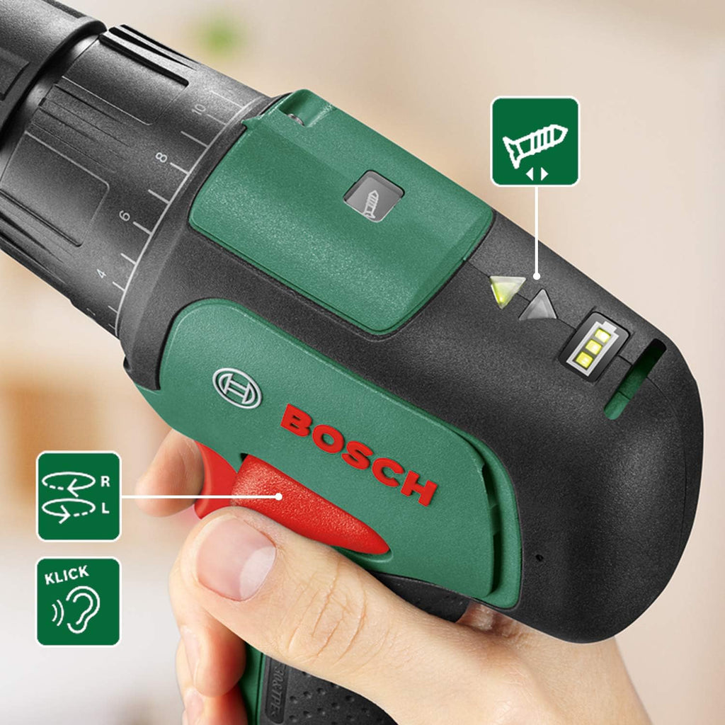 Bosch Cordless Combi Drill EasyImpact 12 (1x Battery, 12 Volt Sstem, in Soft Storage Bag)