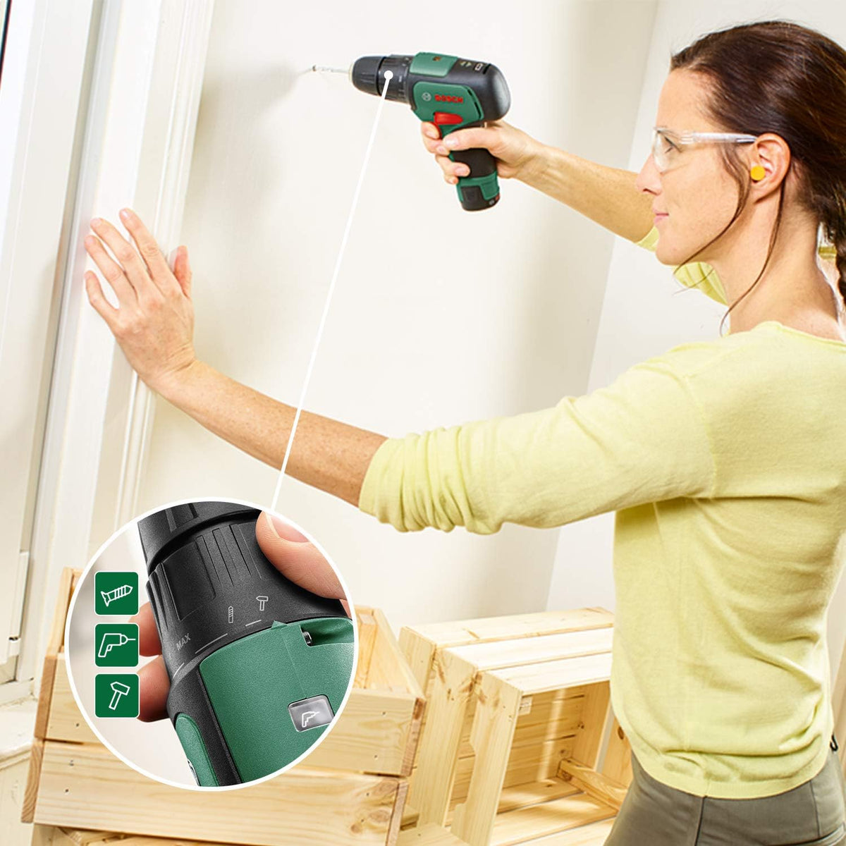 Bosch Cordless Hammer Drill EasyImpact 12 (Without Battery, 12 Volt System, in Carton Packaging)