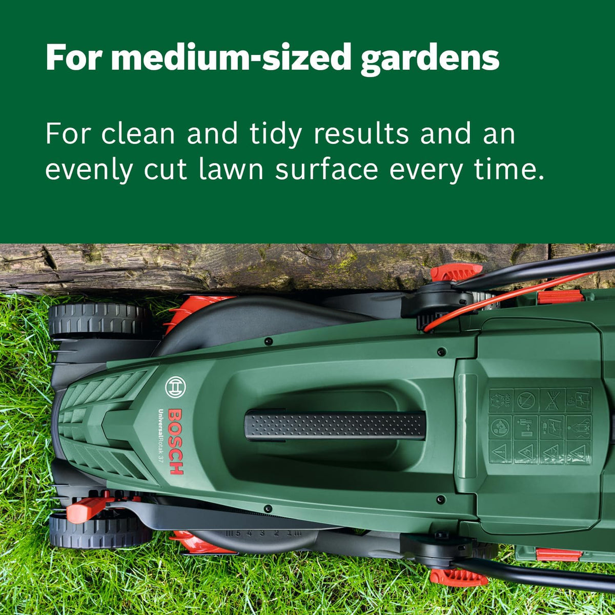 Bosch Corded Lawnmower UniversalRotak 37-565 (230 V, Cutting Width: 37 cm, 40-Litre Grass Box, with GrassCombs)