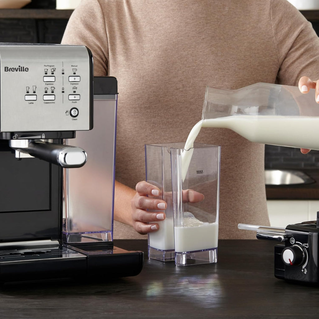 Breville One-Touch CoffeeHouse Coffee Machine | EspressoCappuccino & Latte Maker | 19 Bar Italian Pump | Automatic Milk Frother | ESE Pod Compatible | Black [VCF107]