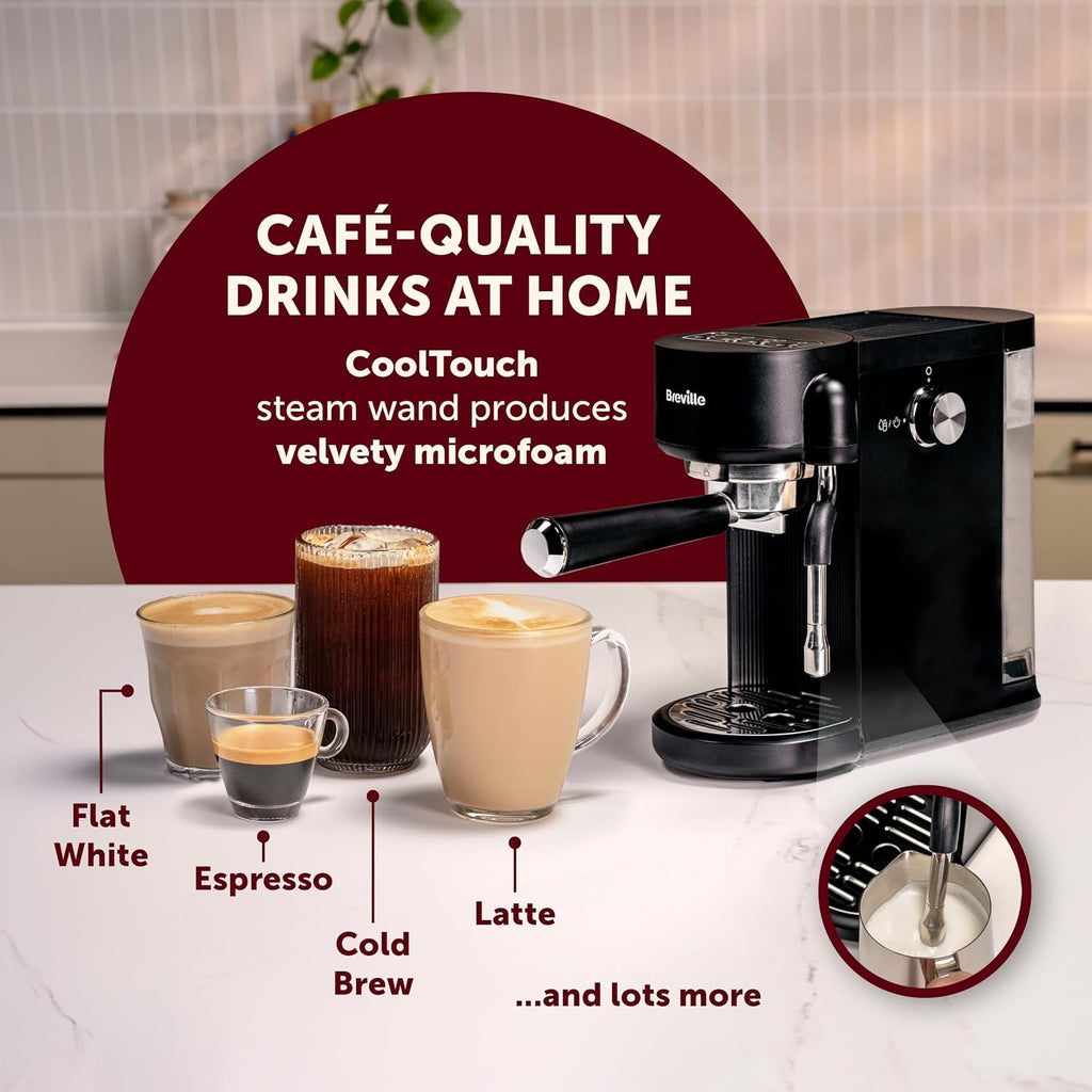 Breville Pixl Compact Espresso Maker, Black, VCF193
