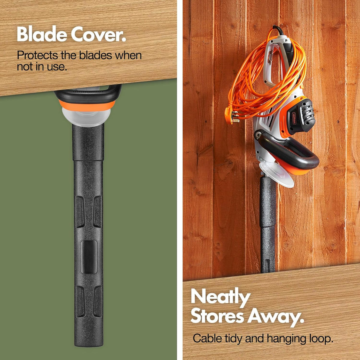 VonHaus Hedge Trimmer Corded 710W – 10m Cable, Blade Cover, 61cm Blade