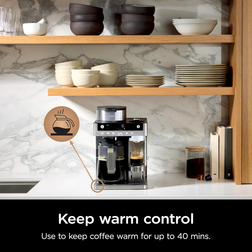 Ninja Prestige 2-in-1 Filter Coffee and Pod Capsule Machine, Black CFN802UK
