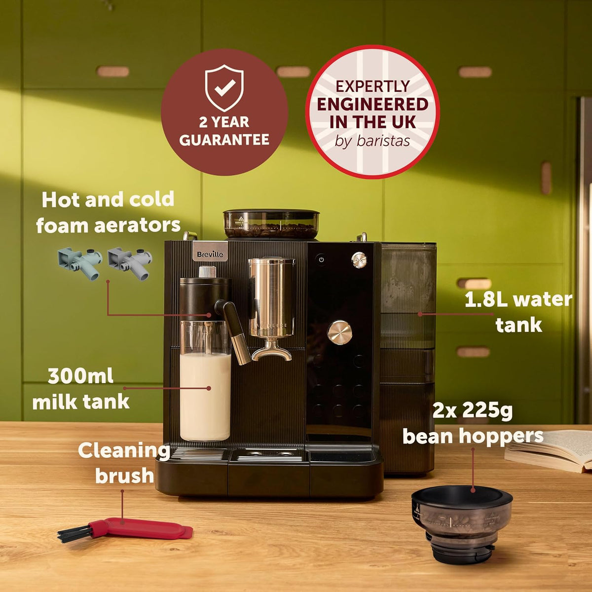 Breville Prima Latte AutoLuxe Espresso Maker, Black (VCF195)