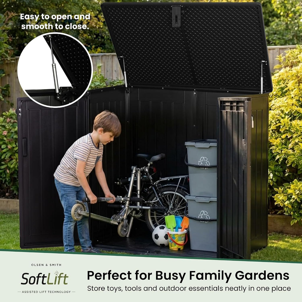 Olsen & Smith 775L Waterproof Lockable Outdoor Garden Storage Shed & Box