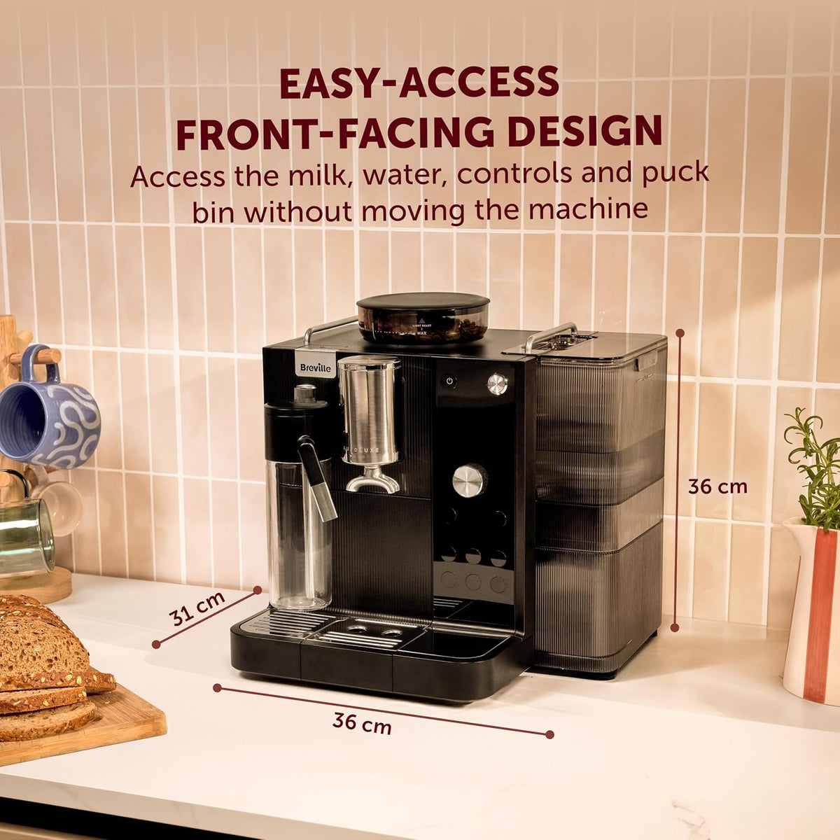 Breville Prima Latte AutoLuxe Espresso Maker, Black (VCF195)