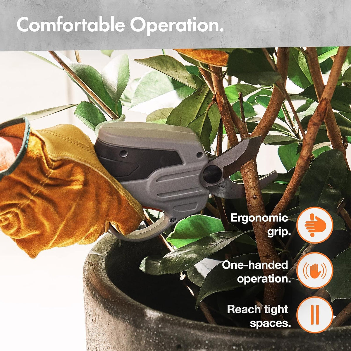 VonHaus Cordless Garden Secateurs 7.2V – Electric Pruning Shears for Gardening, Lightweight Pruner for Tree Twigs, Shrubs, Plants, Bushes & More – 800 Cuts from 1 Charge – Comfortable Ergonomic Handle