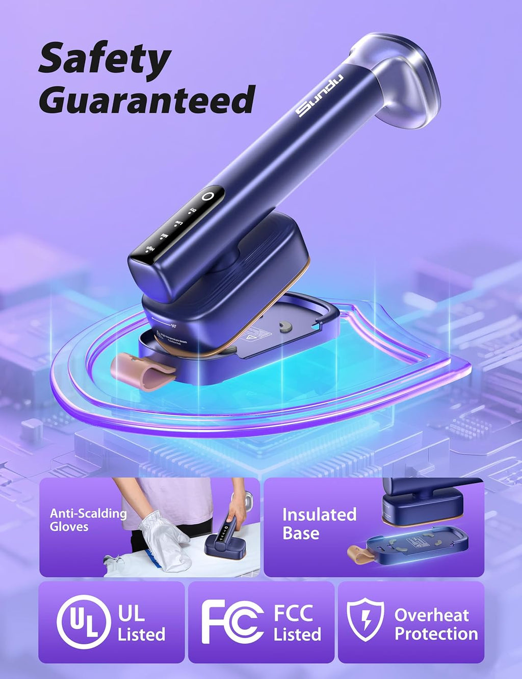 Sundu Steamer, 15s Heat-up, 180ml, Gloves, 35min for Travel & Home