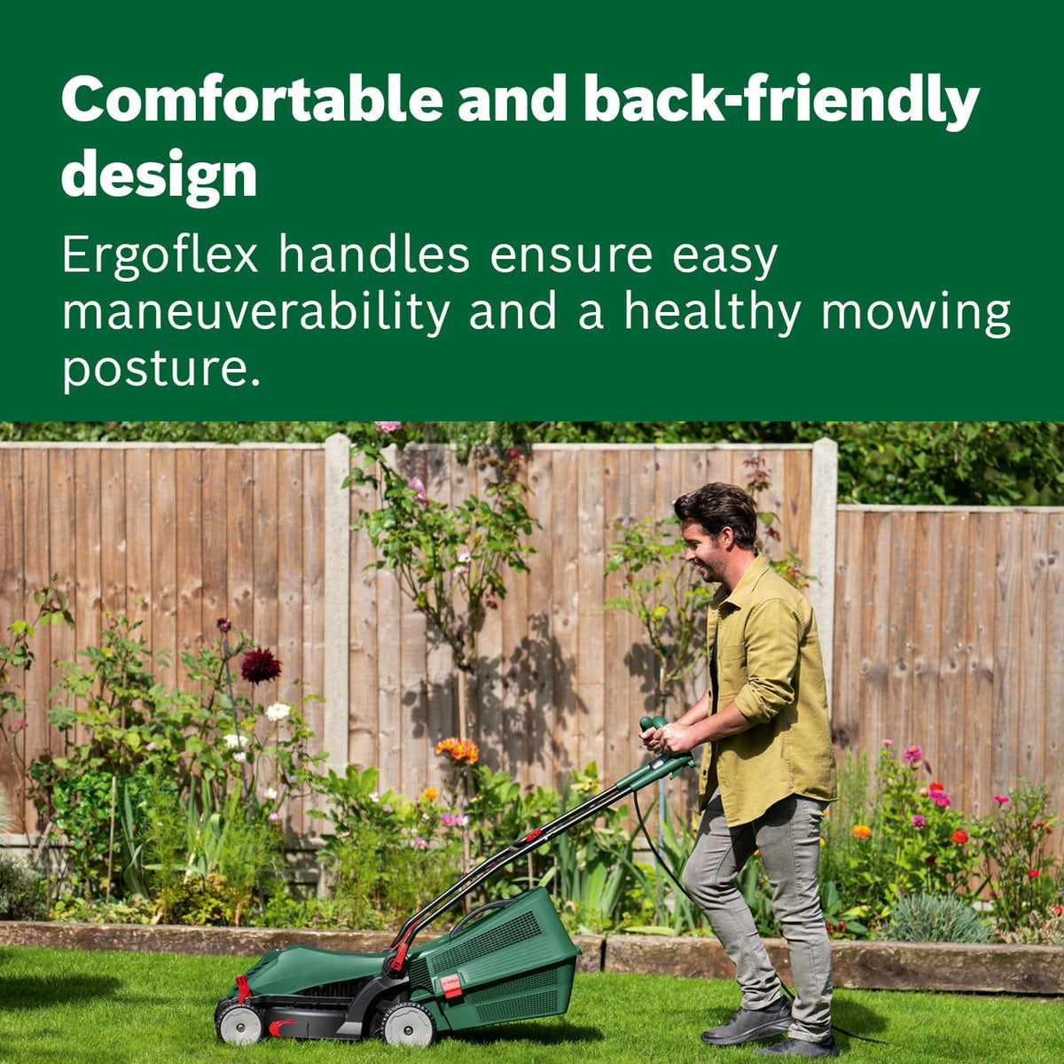 Bosch Corded Lawnmower UniversalRotak 37-565 (230 V, Cutting Width: 37 cm, 40-Litre Grass Box, with GrassCombs)
