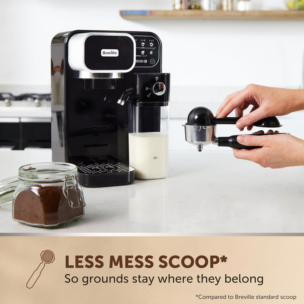 Breville Prima Latte Luxe One Touch Espresso Maker| EspressoLatte Cappuccino Coffee Maker | 19 Bar Italian Pump | Automatic Milk Frother | ESE Coffee Pod Compatible | Black [VCF166]
