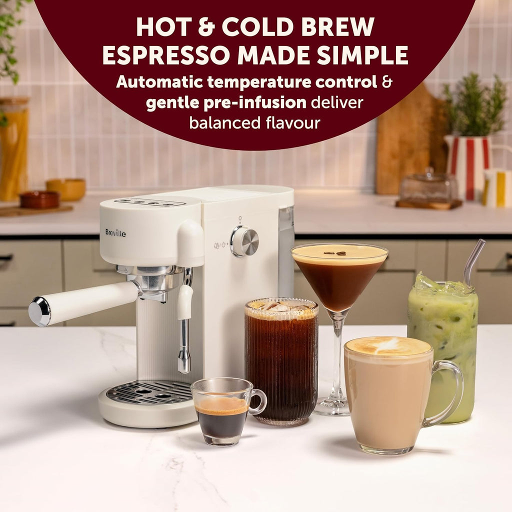 Breville Pixl Compact Espresso Maker, Oat, VCF196