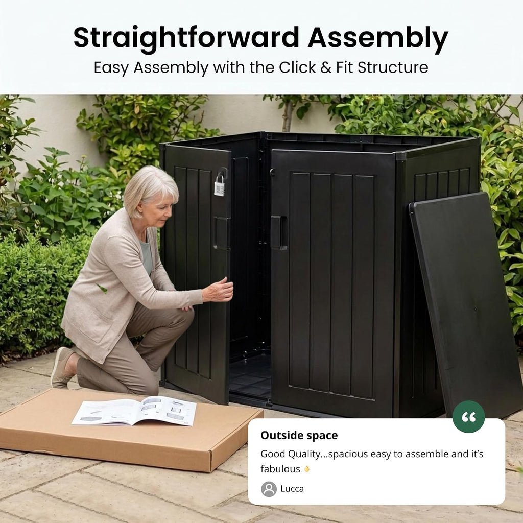 Olsen & Smith 775L Waterproof Lockable Outdoor Garden Storage Shed & Box