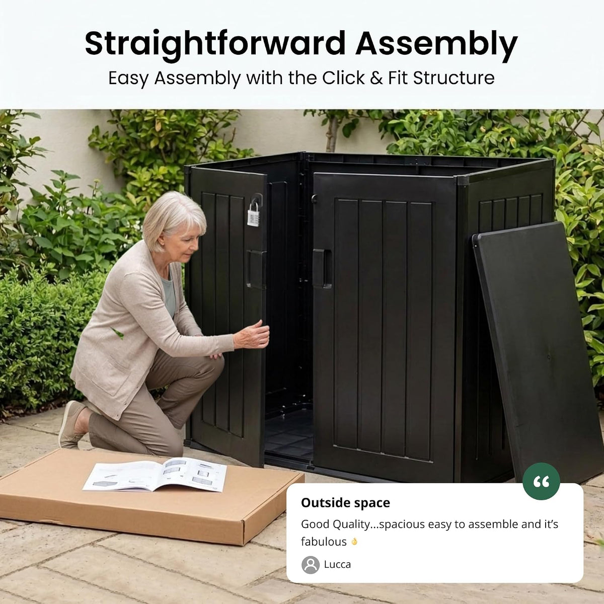Olsen & Smith 775L Waterproof Lockable Outdoor Garden Storage Shed & Box