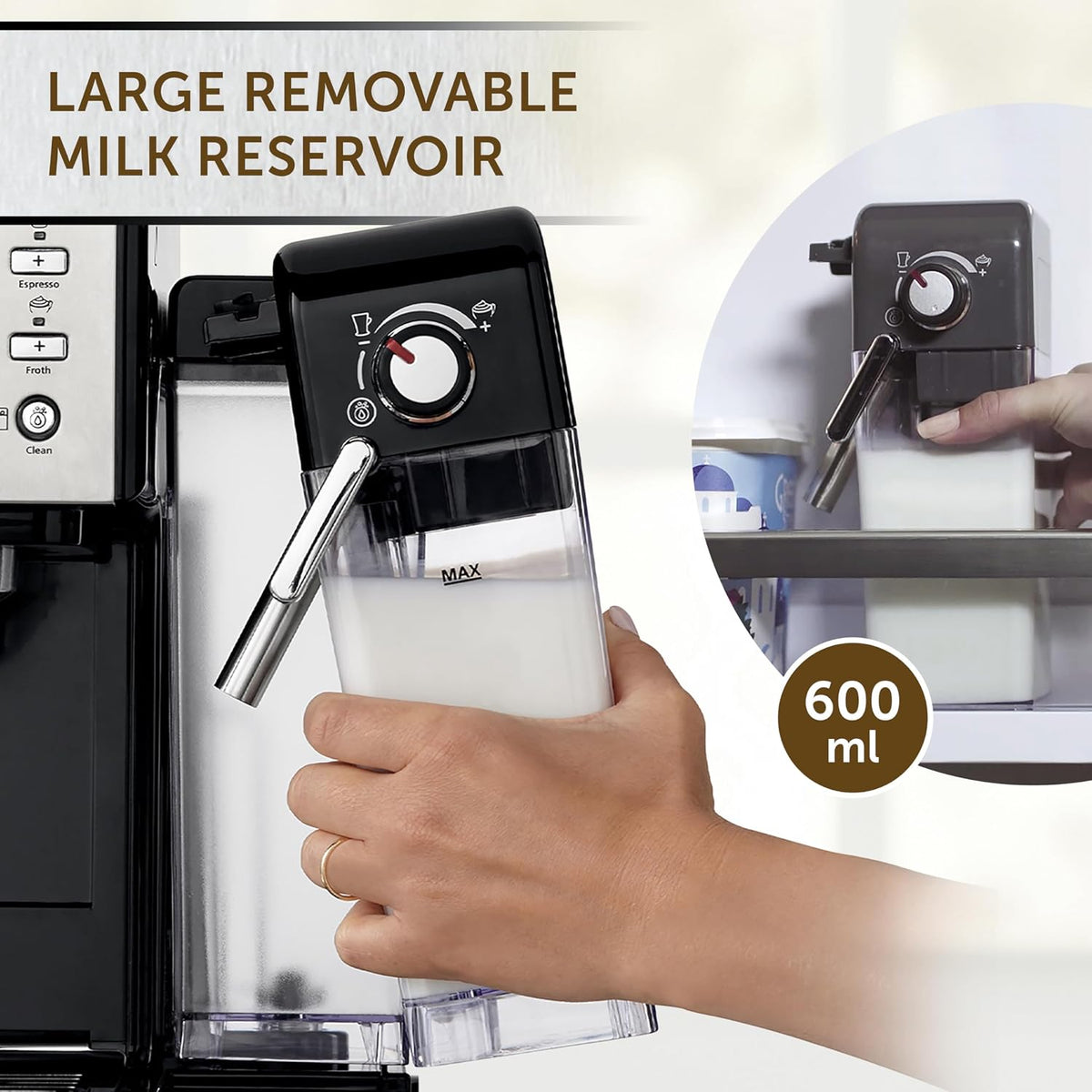 Breville One-Touch CoffeeHouse Coffee Machine | EspressoCappuccino & Latte Maker | 19 Bar Italian Pump | Automatic Milk Frother | ESE Pod Compatible | Black [VCF107]