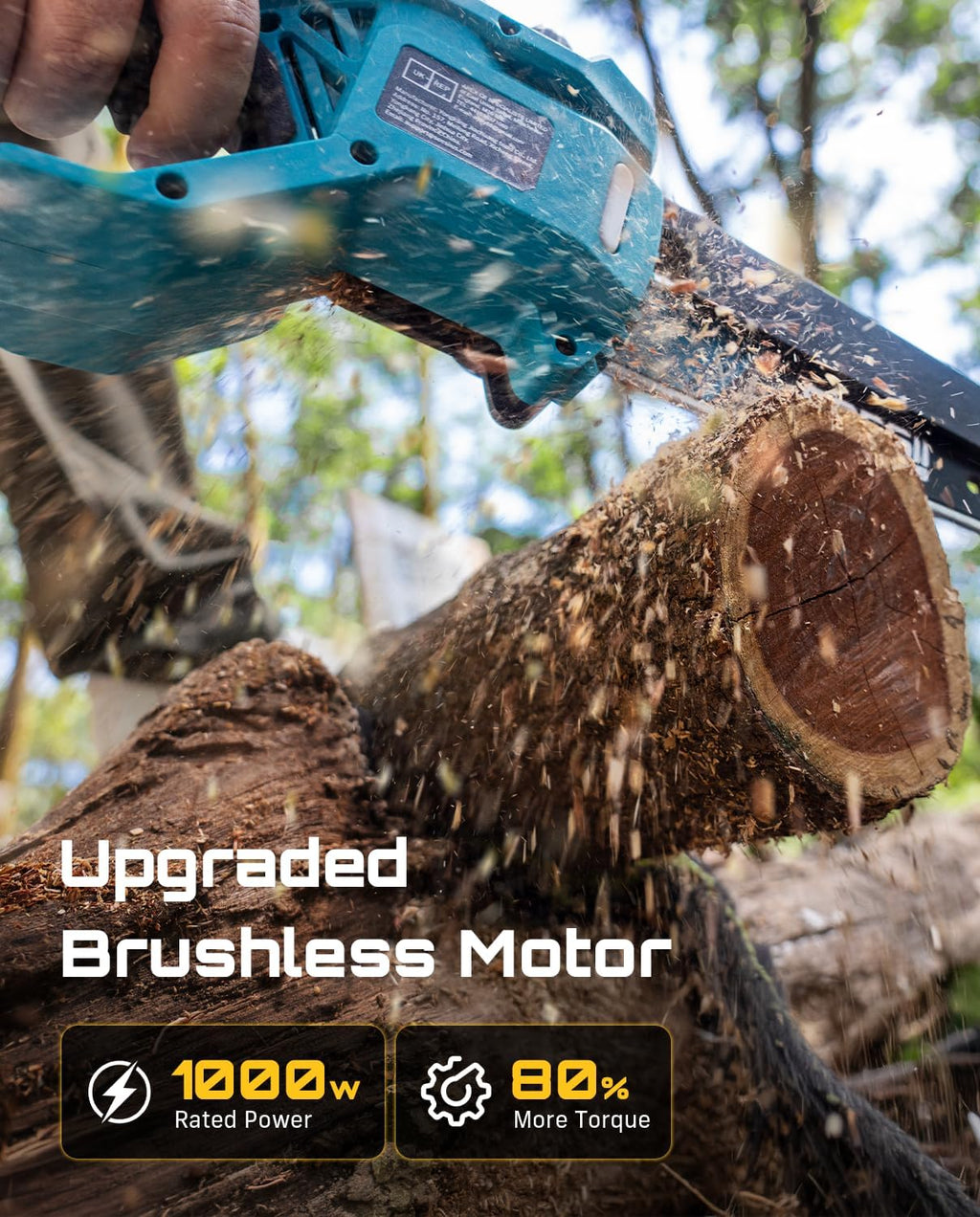 SEESII Mini Chainsaw 8 Inch & 6 Inch, Brushless, 2x4000mAh Batteries
